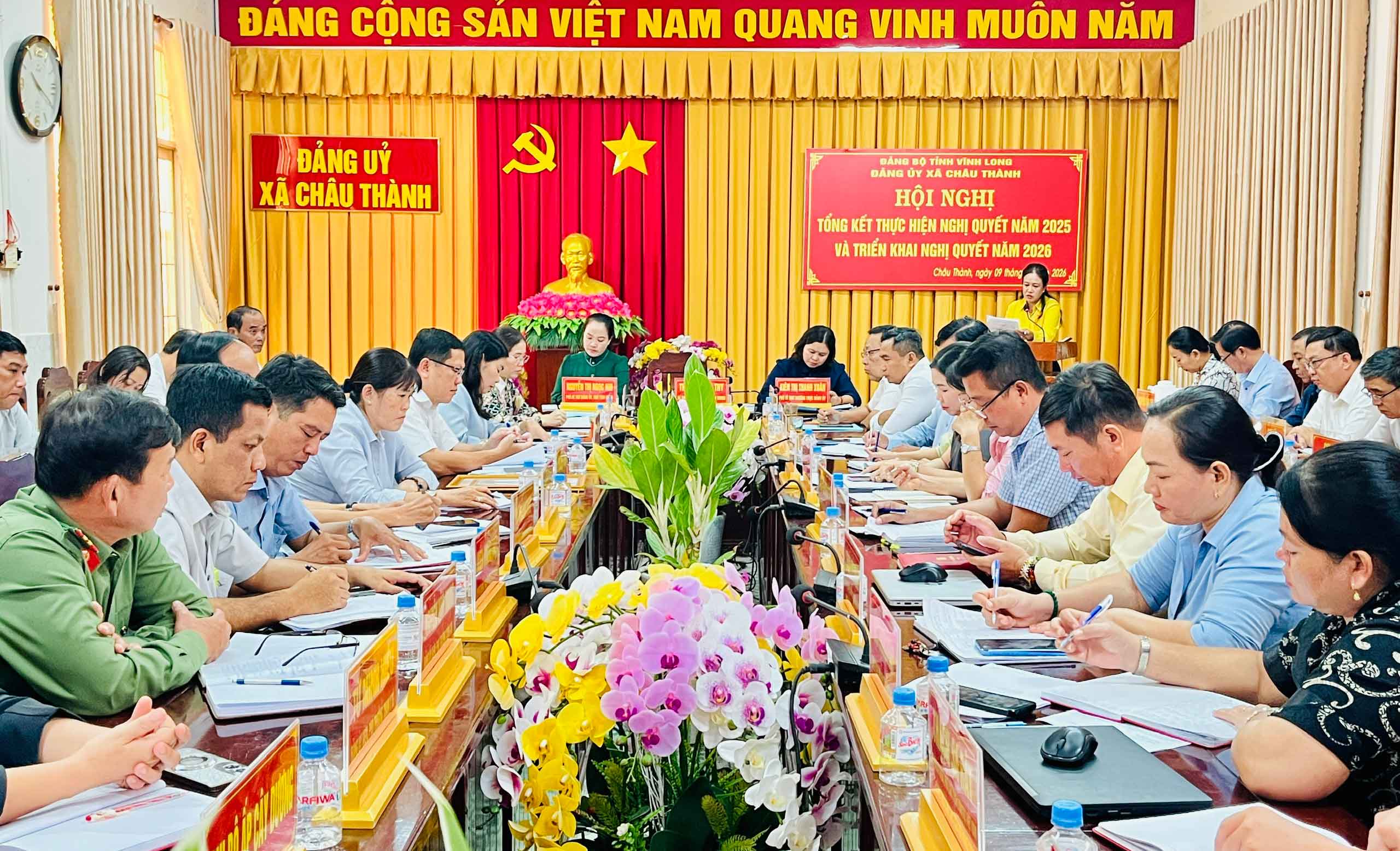 Đảng ủy xã Châu Thành tổng kết thực hiện Nghị quyết năm 2025 và triển khai Nghị quyết năm 2026