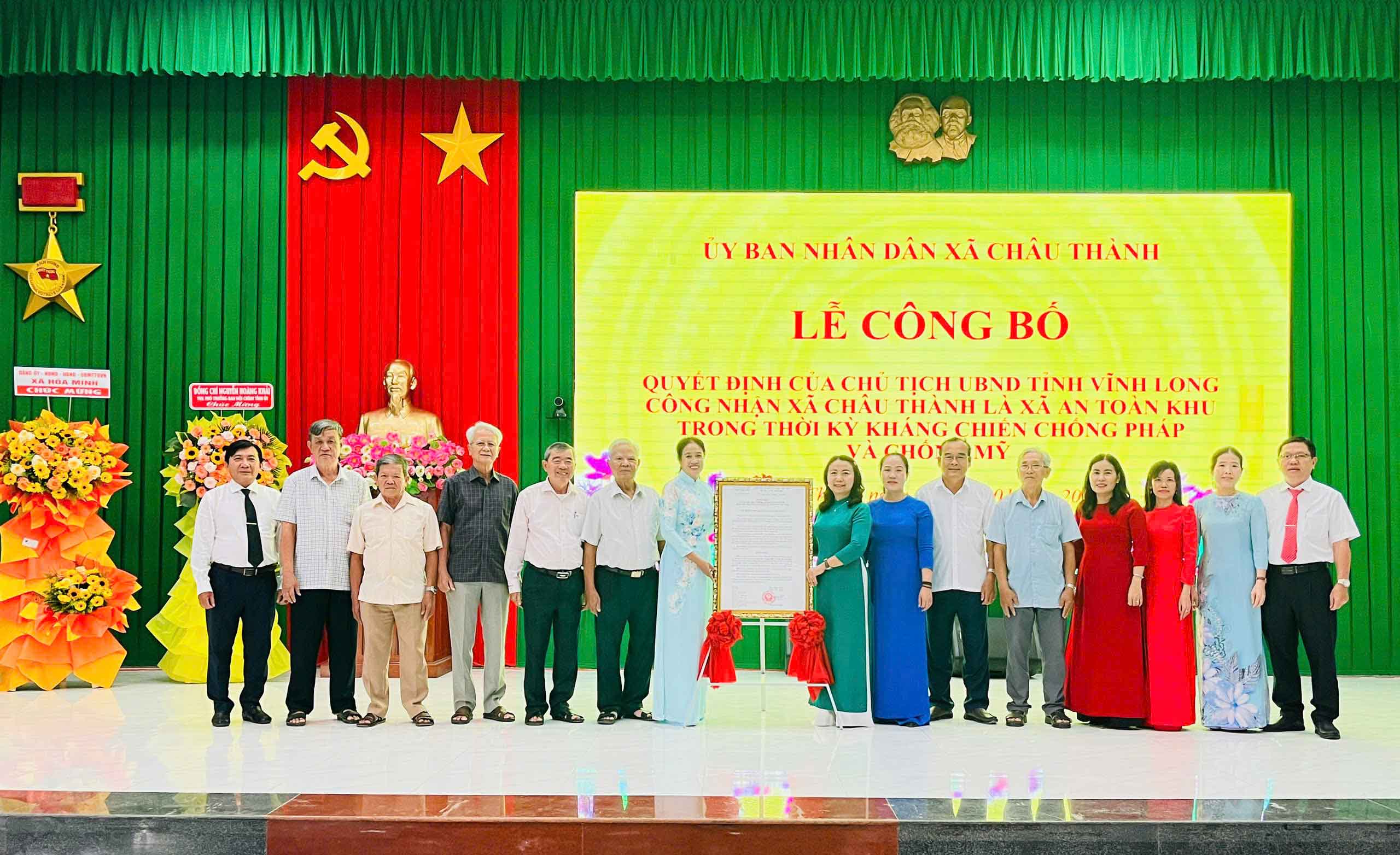 Lễ công bố Quyết định của Chủ tịch UBND tỉnh công nhận xã Châu Thành là xã An toàn khu