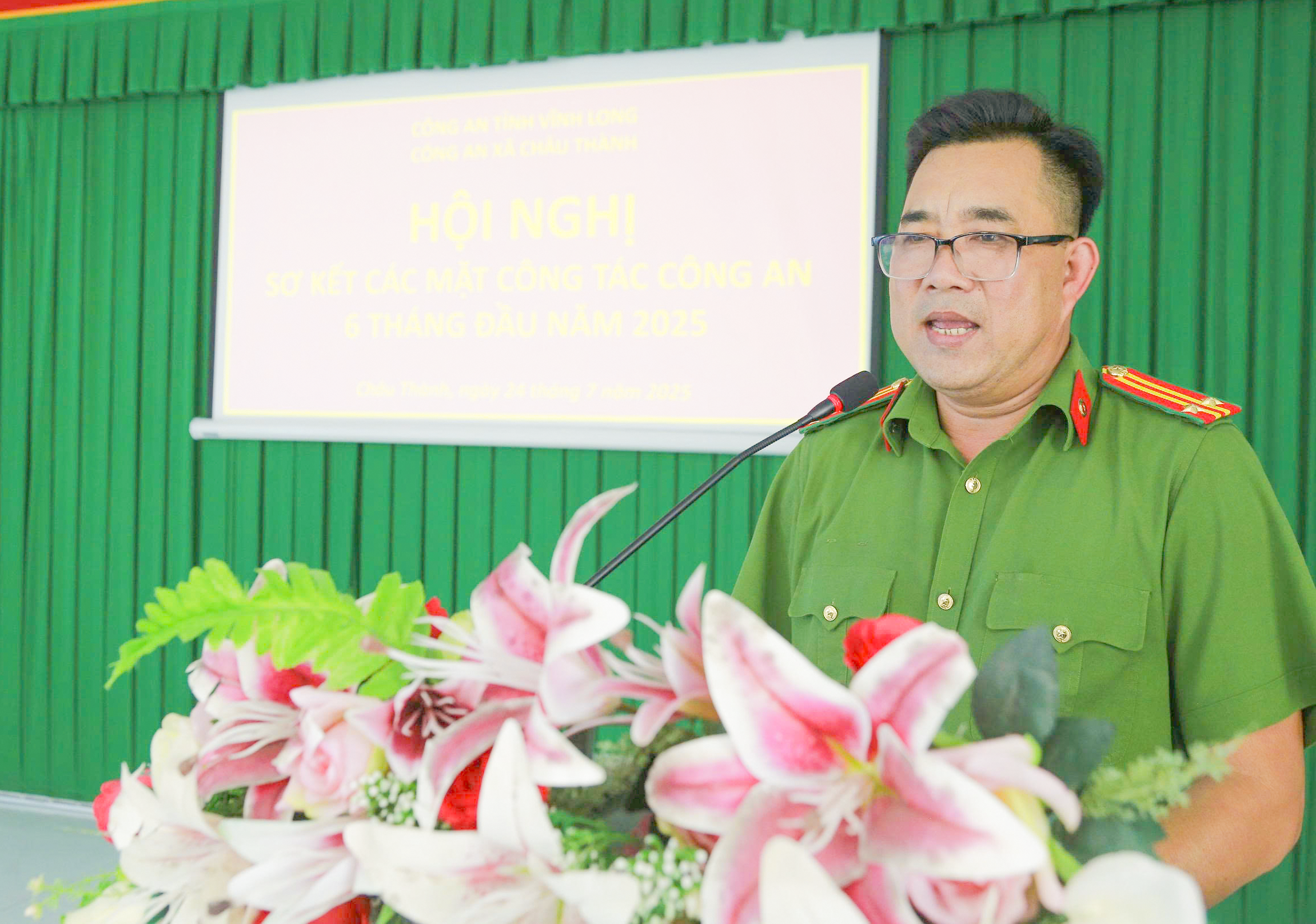 Công an xã Châu Thành sơ kết công tác 6 đầu năm 2025